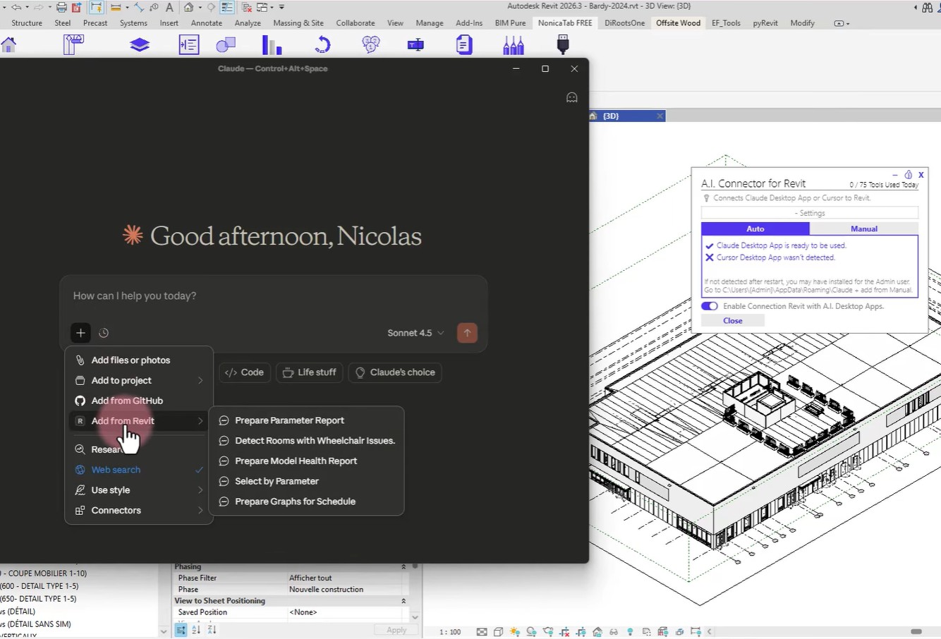 Connecter Claude à Revit
