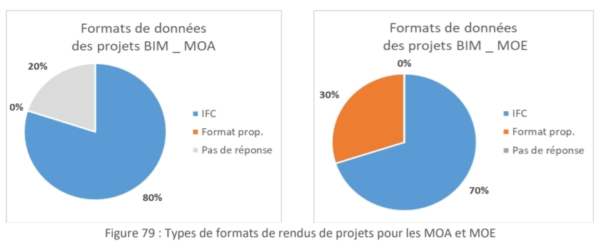 Figure 79 : Types de formats de rendus de projets pour les MOA et MOE
