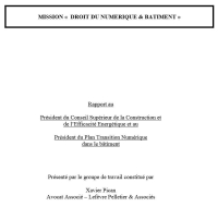 Droit du numérique &amp; bâtiment - Rapport de la mission
