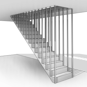 Famille Composants adaptatifs Escalier avec barreaudage Volée &gt; Plafond