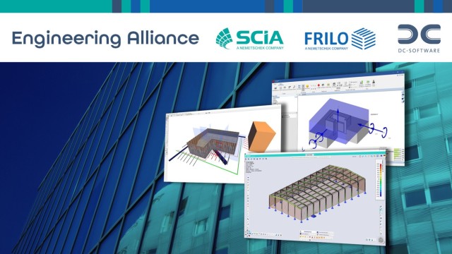 Alliance stratégique SCIA, FRILO et DC-SOFTWARE pour l'ingénierie en Europe