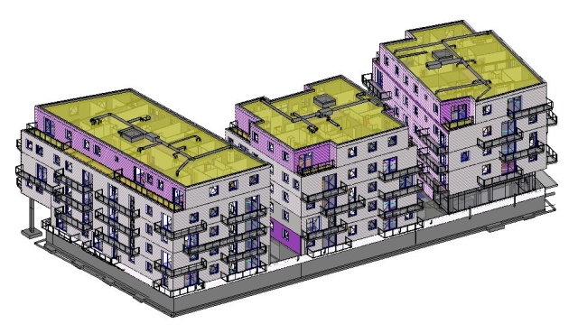 Exemple de projet avec au moins 3 batiments de logements avec 1 niveau de sous sol.jpg