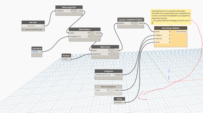 Comment convertir des fichiers .obj en RFA via Dynamo ?
