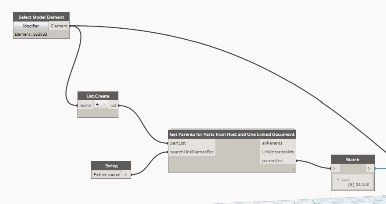 Dynamo pour Revit : Get Parents for Parts from Host and One Linked Document