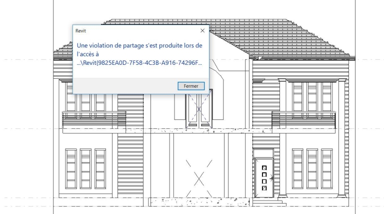 Problème de violation de partage lors de l'accès à REVIT