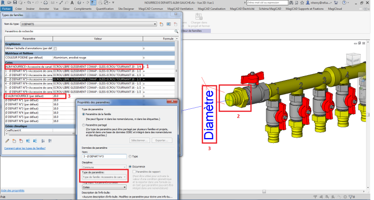 REVIT Paramètre " type de famille " et formule IF