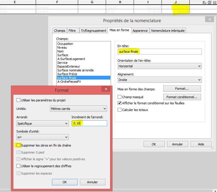 Nomenclature Revit: Arrondir une valeur calculée à 1 décimale MAIS en gardant le zero à la fin 113.17 => 113.20