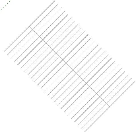 Fermettes de longueur variable sur une maison hexagonale. Faitière en diagonale