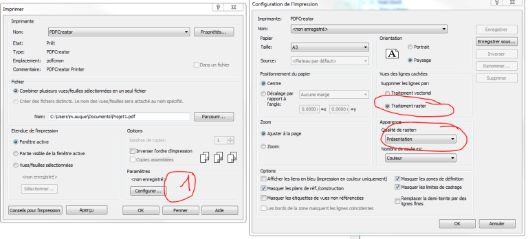 Revit - Problème de rendu vues en plan & coupes (lors de 3D sur la présentation)