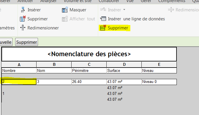 Problème légende de motif/couleur sous Revit 2017