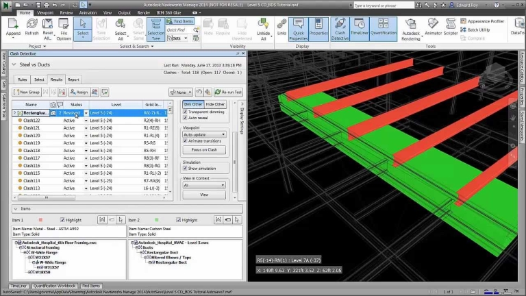 Navisworks et Gestion des données : Réduction de nombre des conflits