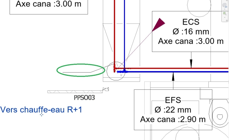 Symbole chute canalisation REVIT