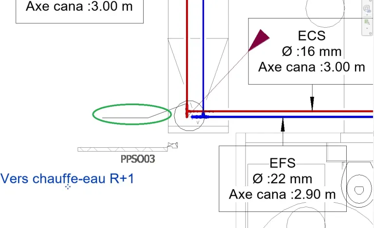 Symbole chute canalisation REVIT