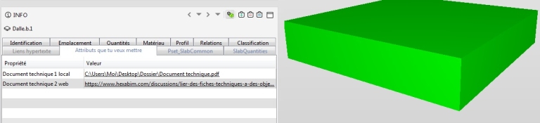 Lier des fiches techniques à des objets dans Revit