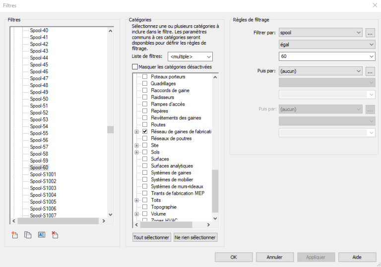 Comment créer des filtres de gabarit de vue dans Dynamo ?