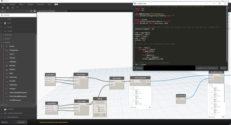 Problème de codification de paramètres sous Dynamo -> Python : modification conditionnelle