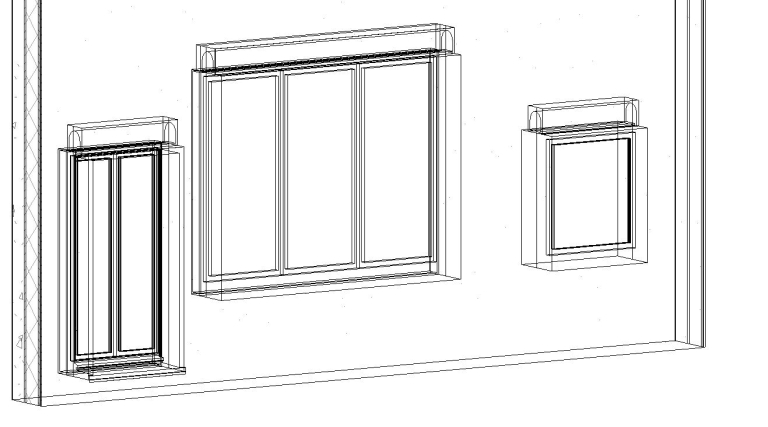 Vide qui ne doit pas couper la géométrie de la fenêtre famille revit