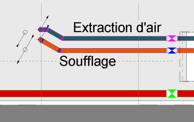 Symboles des flèches de remontés ou amenées ou descentes des gaines sous REVIT MEP