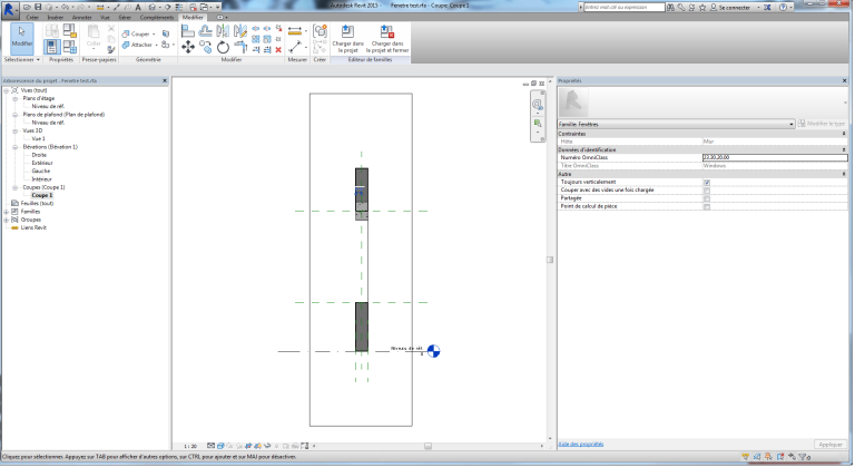 Revit : comment faire apparaître le linteau d'une fenêtre?