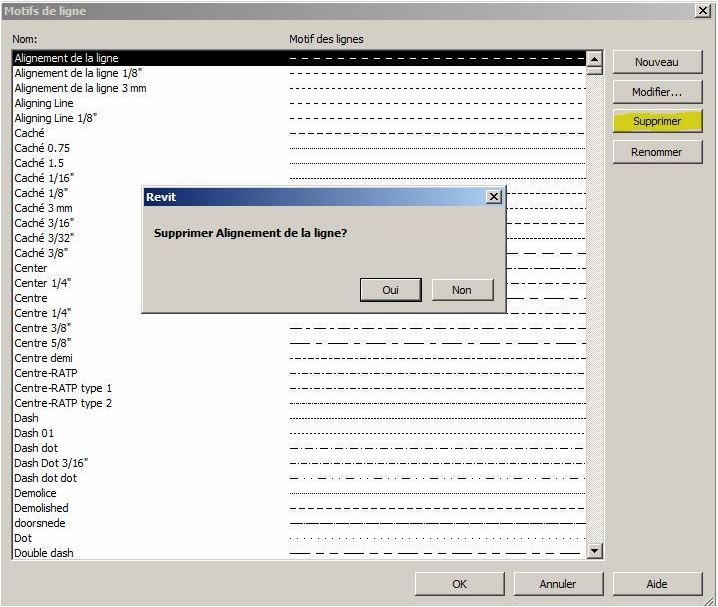 Supprimer les motifs de ligne / Delete line patterns