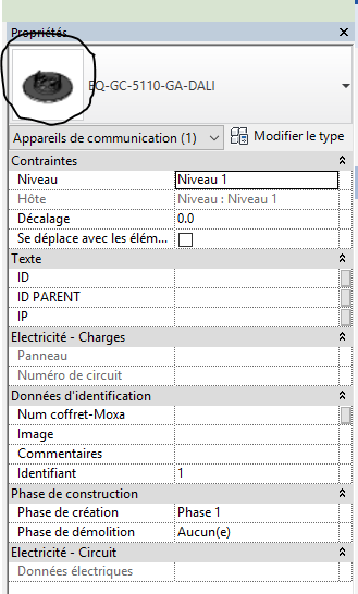 Modification de l'image d'une famille Revit