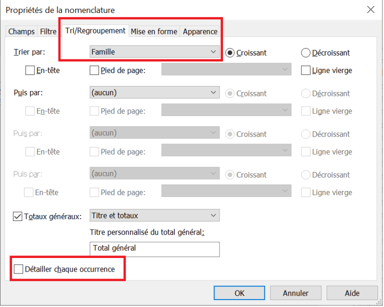 Problème de tri dans mes nomenclatures