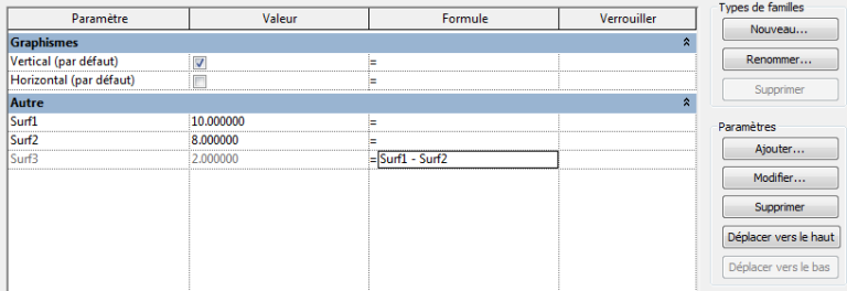 Formule dans étiquettes de pièces