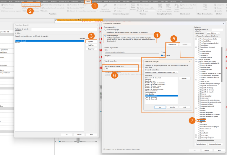 Lien libellé cartouche Revit et Excel