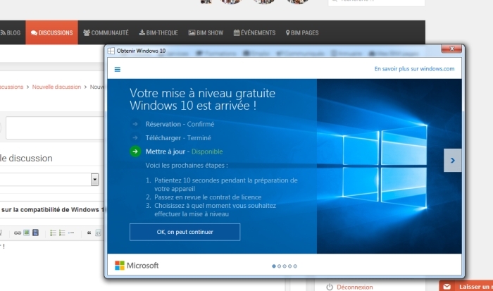 Retours sur la compatibilité de Windows 10 avec les logiciels BIM