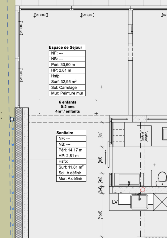 Niveau brut et net dans étiquette Zone - Archicad