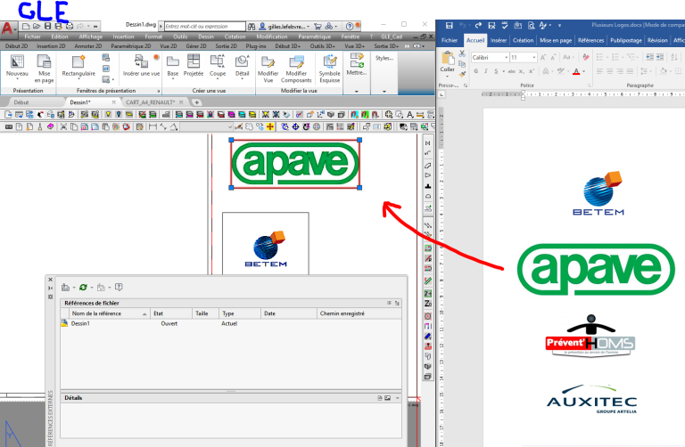 Revit: Export des images JPEG du cartouche (logos) en DWG