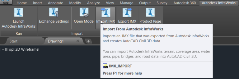 Exporter données InfraWorks vers DWG