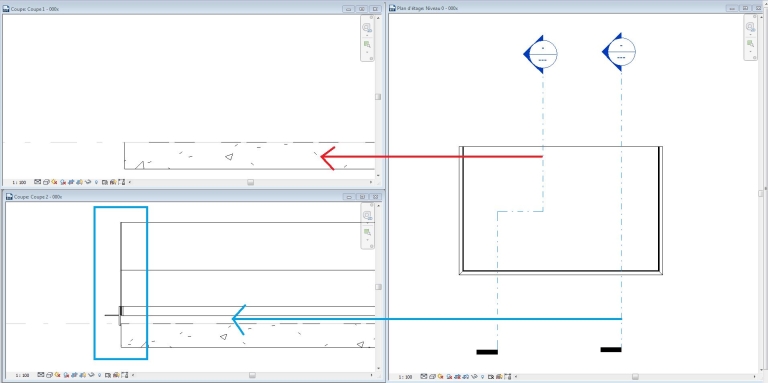 Revit garde corps & coupe scindée