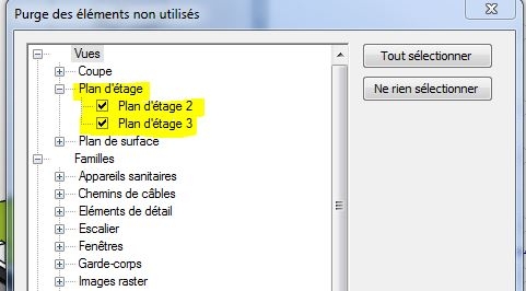Revit : Supprimer un type de vue en plan