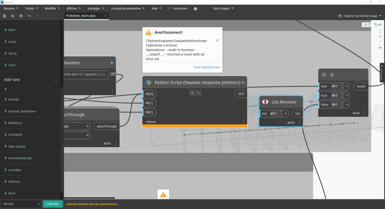 Programme dynamo avec code python