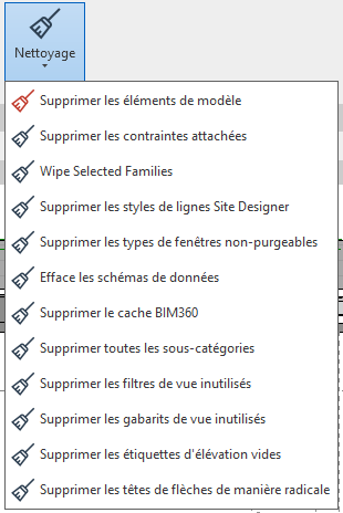 Solutions pour purger la maquette et supprimer les données inutiles