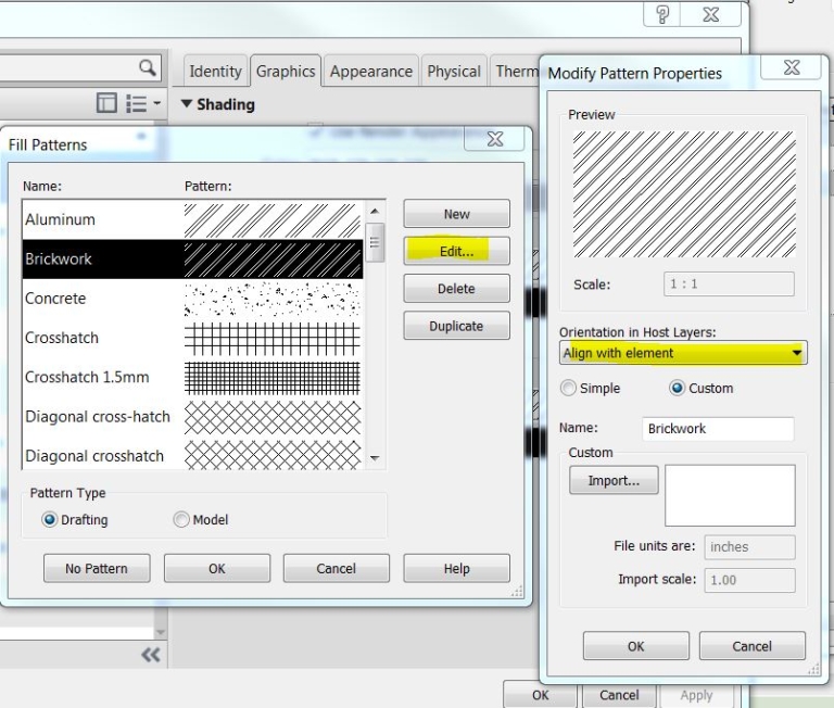 Hachure dans vue tourné 90° dans la feuille sur REVIT