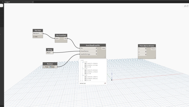Implantation de points d'Excel vers Revit via Dynamo