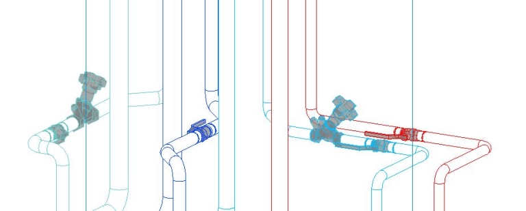 Mettre juste mes canalisations en couleur sur la 3d