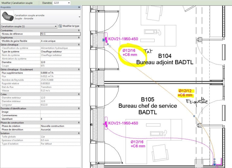 Canalisations souples dans Revit