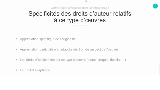 09 - Suite des spécificités des droits d’auteur relatifs à ce type d’œuvre