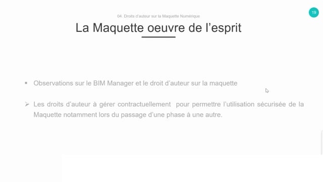 15 - Le BIM manager et le droit d'auteur sur la maquette